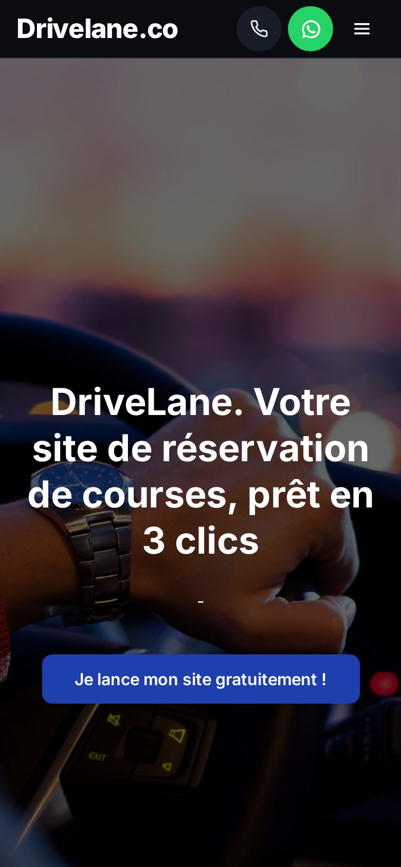 Drivelane.co sur téléphone